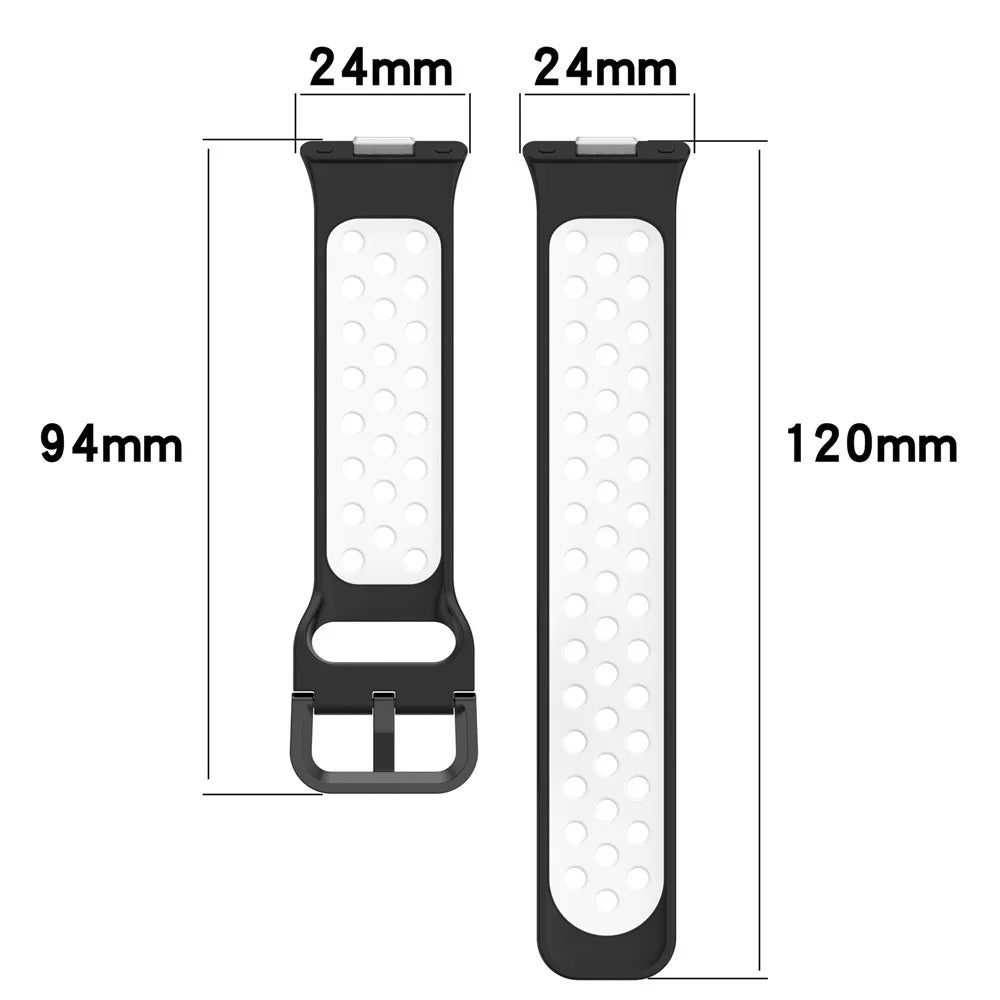 For Huawei Watch Fit 3 Silicone Watch Band Dual Color Adjustable Watch Strap - Black White - 6