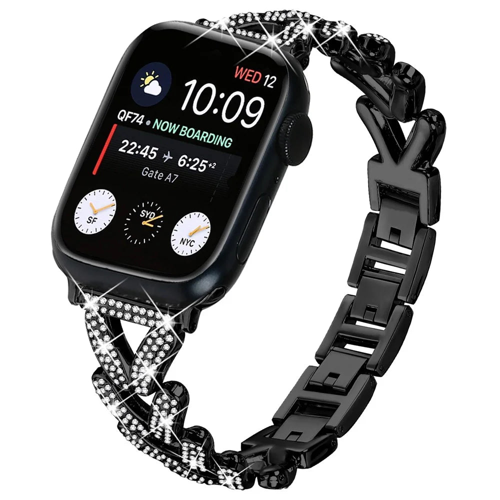 Zinc Alloy Twisted Watch Band for Apple Watch Series 11 10 42mm / 9 8 7 41mm / SE3 SE2 SE 6 5 4 40mm / 3 2 1 38mm - Black - 2