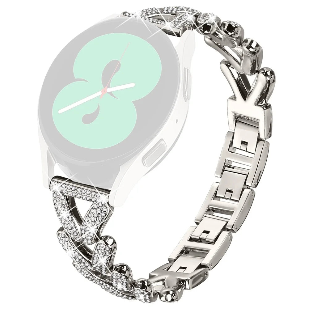 Zinc Alloy Twisted Watch Band Rhinestone Decor for Huami Amazfit GTS 4 Mini Watch Strap - Starlight - 1