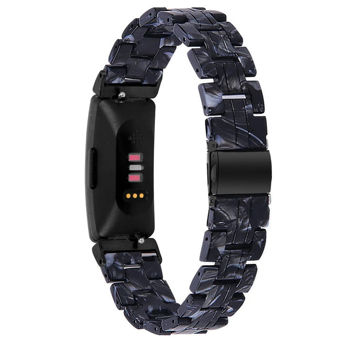 For Fitbit Inspire 2 14mm Resin Watch Band Replace Strap - Black Mix - 1