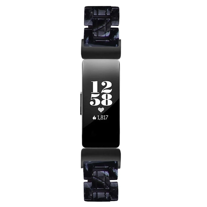 For Fitbit Inspire 2 14mm Resin Watch Band Replace Strap - Black Mix - 3