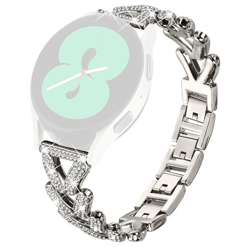 Zinc Alloy Twisted Watch Band Rhinestone Decor for Garmin Vivomove Luxe  /  GarminMove Luxe Watch Strap - Starlight - 1