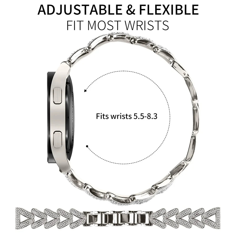 Zinc Alloy Twisted Watch Band Rhinestone Decor for Garmin Vivomove Luxe  /  GarminMove Luxe Watch Strap - Starlight - 7