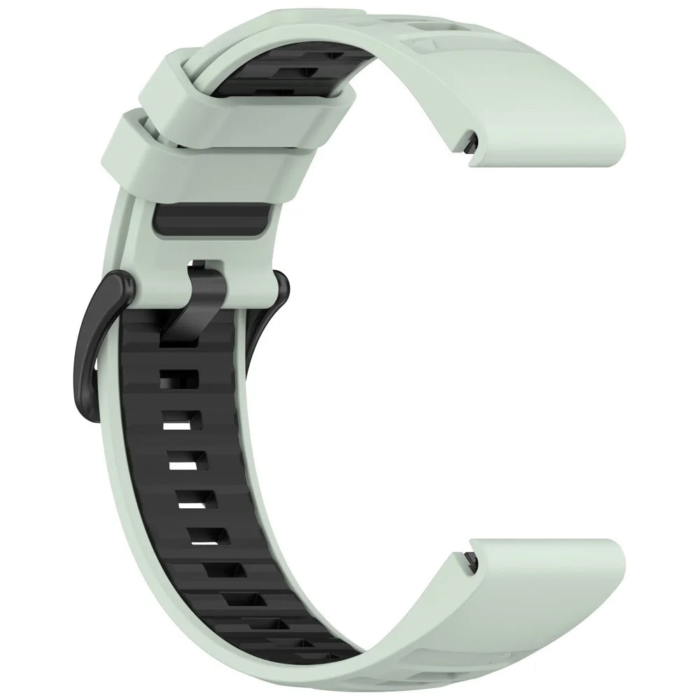 For Garmin Fenix 8 43mm / Forerunner 570 42mm / Fenix 7S Watch Band 20mm Quick Release Silicone Wrist Strap - Mint Green / Black - 3