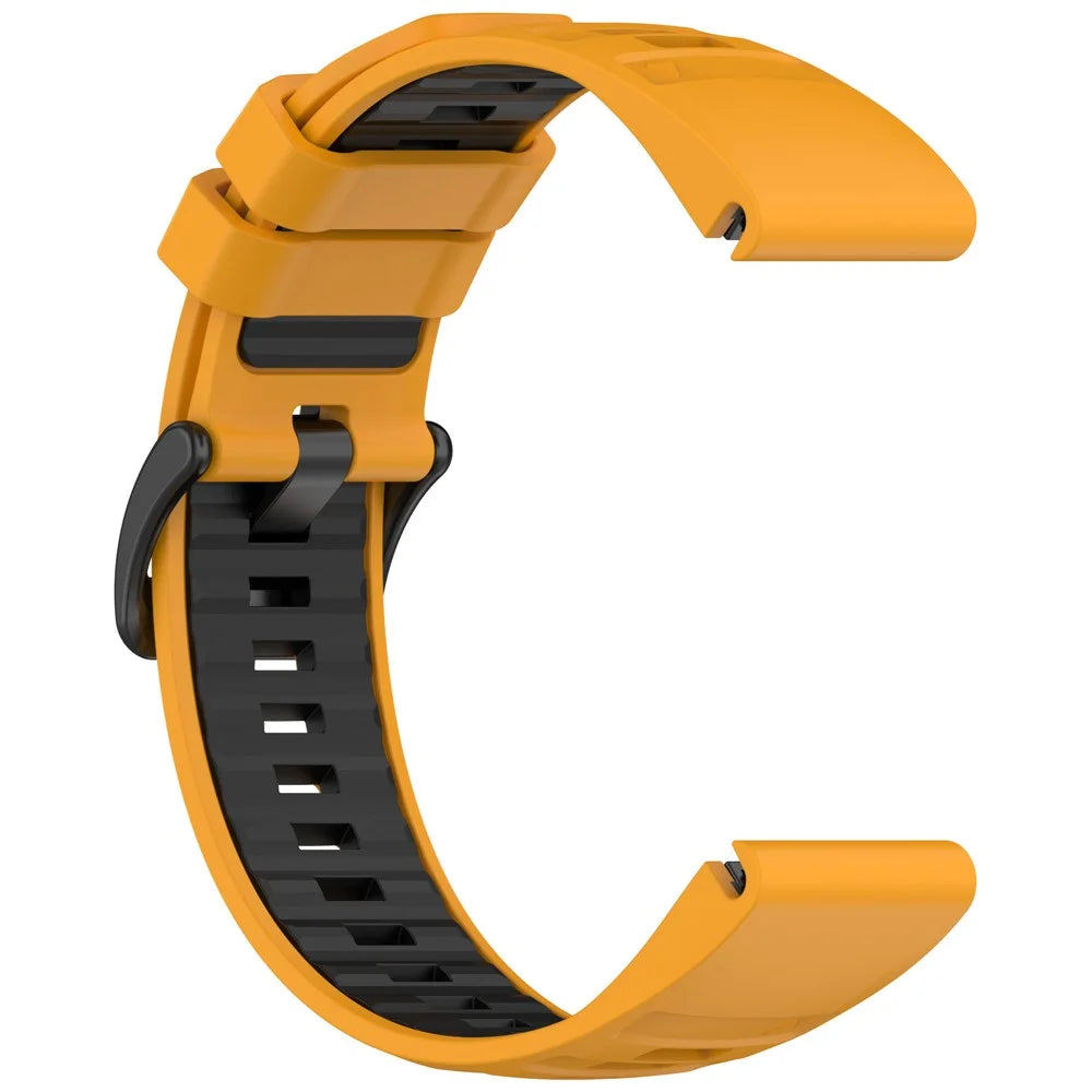 For Garmin Fenix 8 51mm / Enduro 3 / Fenix 7X Watch Band 26mm Quick Release Silicone Wrist Strap - Orange / Black - 3