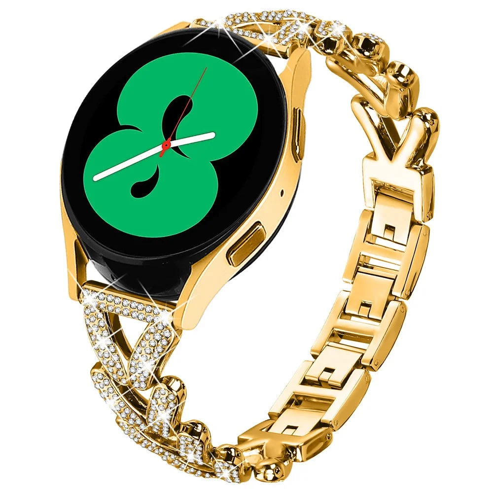 Zinc Alloy Twisted Watch Band Rhinestone Decor for Huawei Watch 2 Watch Strap - Gold - 2