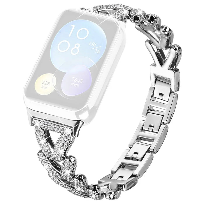 Zinc Alloy Twisted Watch Band Rhinestone Decor for Xiaomi Smart Band 10 Pro / 9 Pro / 8 Pro / Redmi Watch 6 / 5 / 4 Watch Strap - Silver - 1