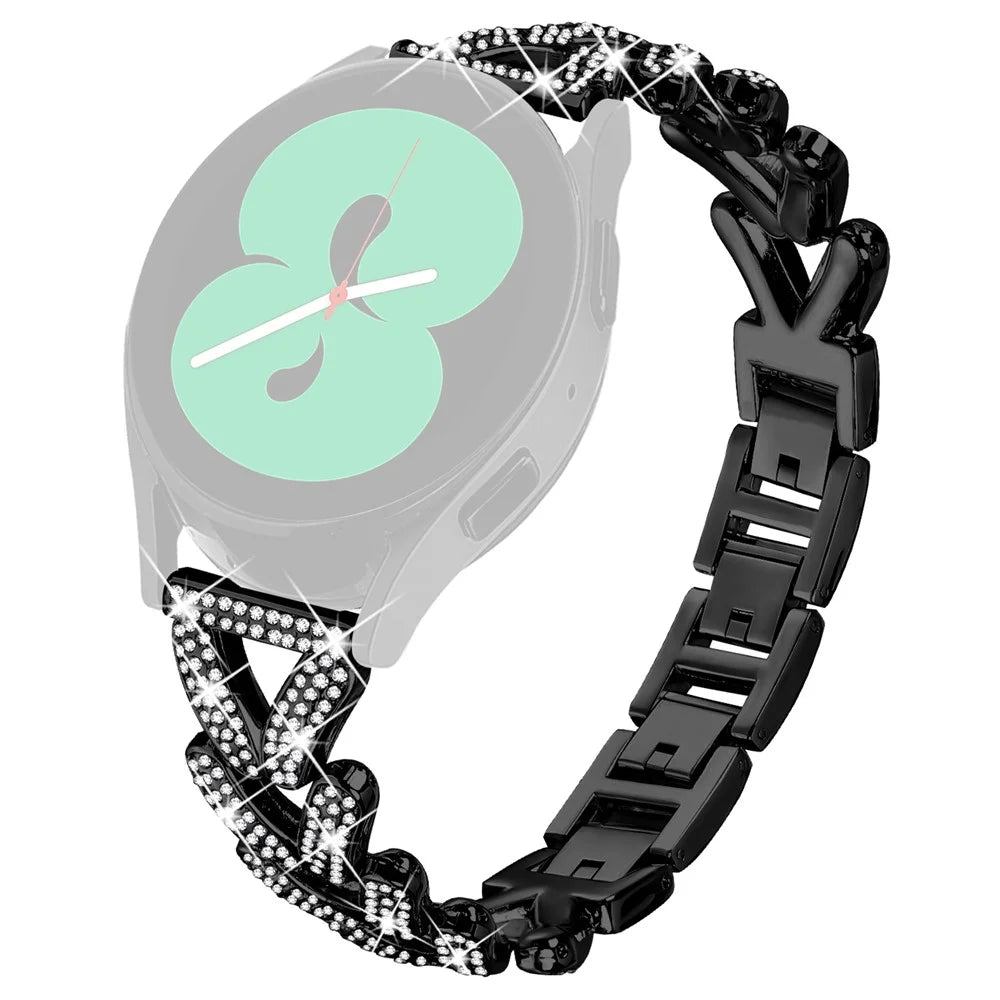 Zinc Alloy Twisted Watch Band Rhinestone Decor for TicWatch 2 Watch Strap - Black - 1