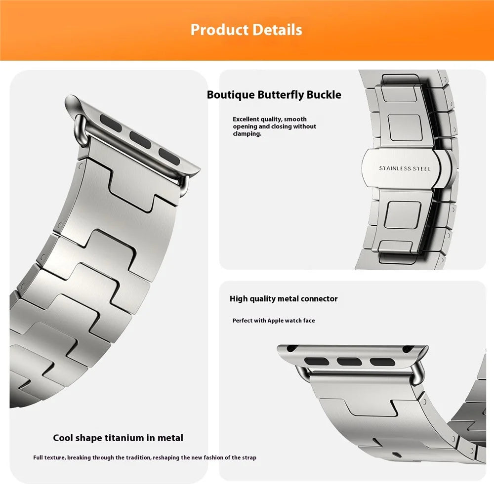 Titanium Alloy Strap for Apple Watch Ultra 3 2 1 49mm / Series 11 10 46mm / 9 8 7 45mm / SE3 SE2 SE 6 5 4 44mm / 3 2 1 42mm - Grey - 4