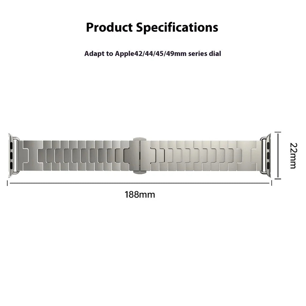 Titanium Alloy Strap for Apple Watch Ultra 3 2 1 49mm / Series 11 10 46mm / 9 8 7 45mm / SE3 SE2 SE 6 5 4 44mm / 3 2 1 42mm - Grey - 5