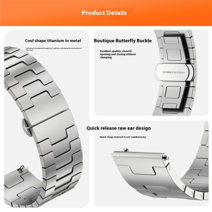 Titanium Alloy Strap for Huawei Watch GT 5 46mm / Watch 4 Pro / Watch 4 Universal 22mm Watch Band - Grey - 4