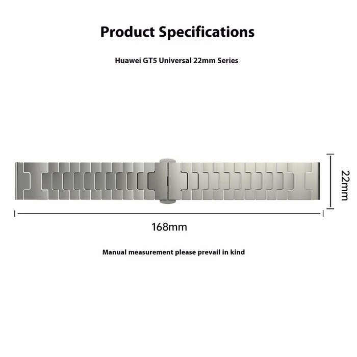 Titanium Alloy Strap for Huawei Watch GT 5 46mm / Watch 4 Pro / Watch 4 Universal 22mm Watch Band - Grey - 5