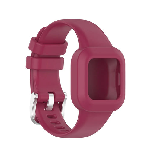 Silicone Wrist Strap Smart Watch Band for Garmin Fit JR 3/Vivofit jr 3 Kids Fitness Trackers - Wine Red - 1