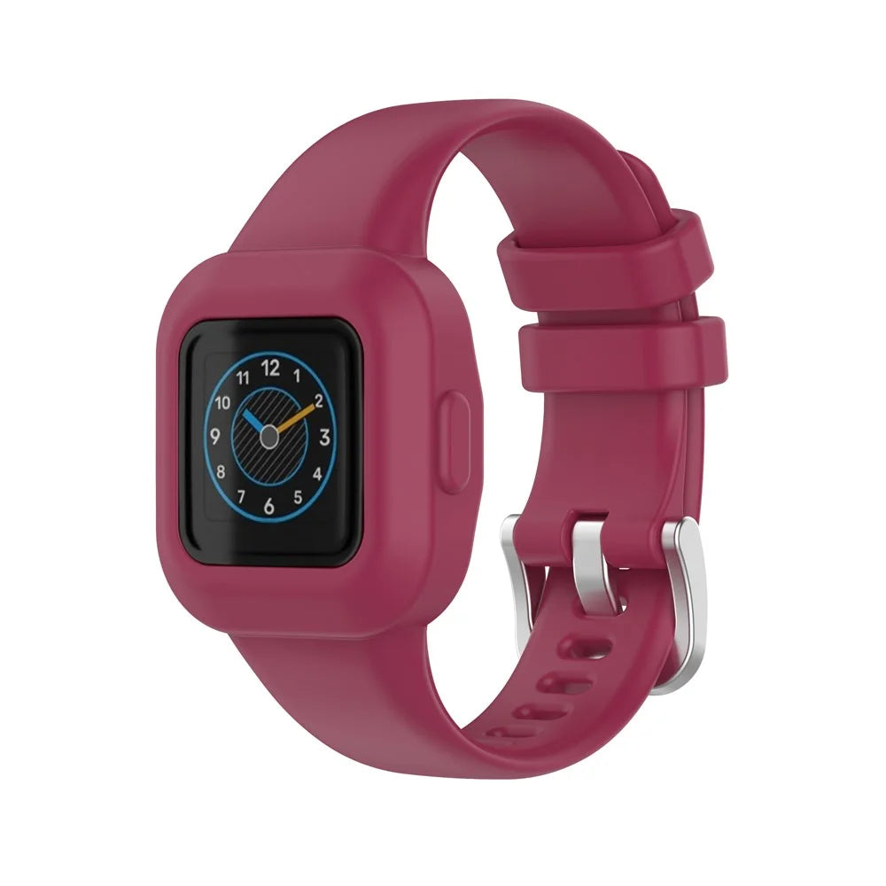 Silicone Wrist Strap Smart Watch Band for Garmin Fit JR 3/Vivofit jr 3 Kids Fitness Trackers - Wine Red - 3