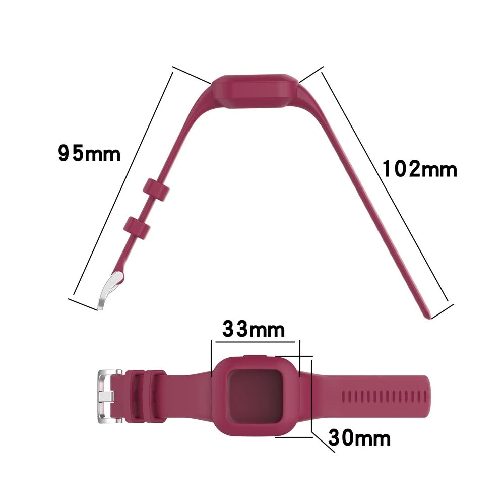 Silicone Wrist Strap Smart Watch Band for Garmin Fit JR 3/Vivofit jr 3 Kids Fitness Trackers - Wine Red - 6
