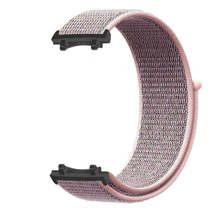 For Huami Amazfit T-Rex 3 Nylon Watchband Loop Wrist Strap with Connector - Pink - 1