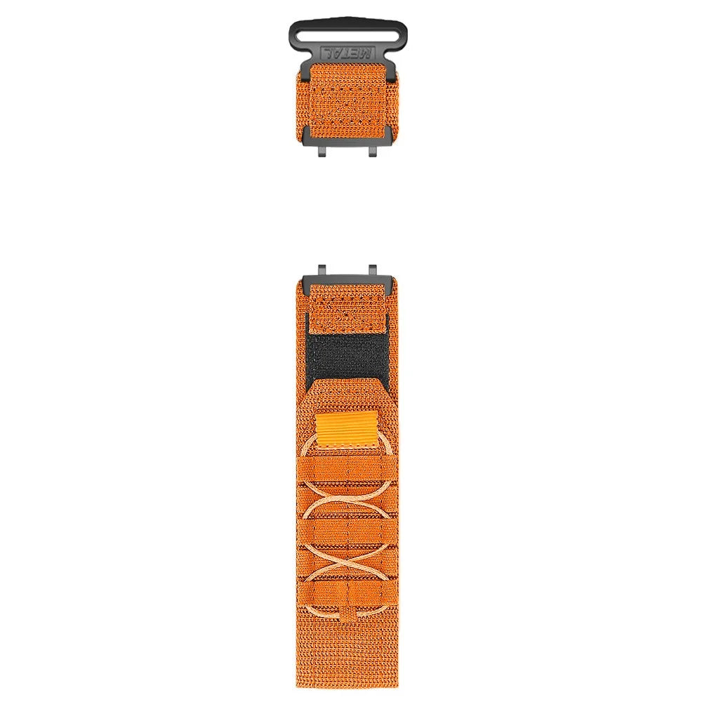 For Huami Amazfit T-Rex 3 Nylon Watch Band Loop Fastener Wrist Strap with Connector - Orange - 2