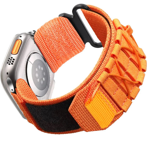 Nylon Loop Watchband For Apple Watch Series 11 10 42mm / 9 8 7 41mm / SE3 SE2 SE 6 5 4 40mm / 3 2 1 38mm - Orange - 1