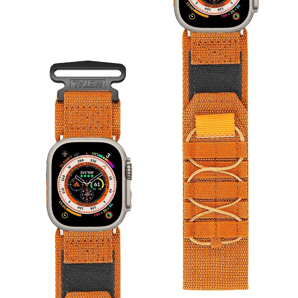 Nylon Loop Watchband For Apple Watch Series 11 10 42mm / 9 8 7 41mm / SE3 SE2 SE 6 5 4 40mm / 3 2 1 38mm - Orange - 3
