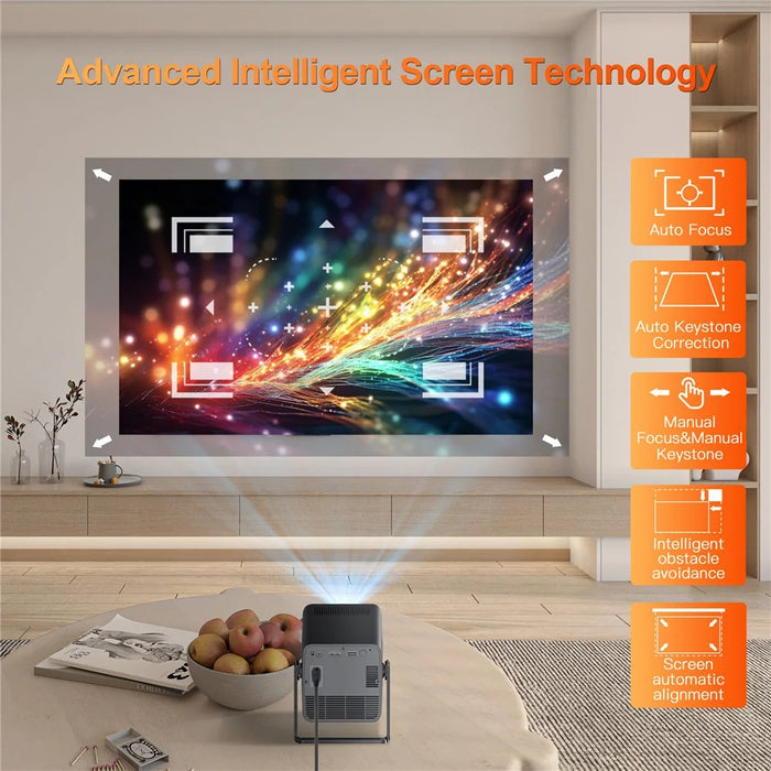 HM103-A Dual-Band Bluetooth-compatible 5.0 1080P Auto Focus Projector with 270-Degree Adjustable - US Plug - 6