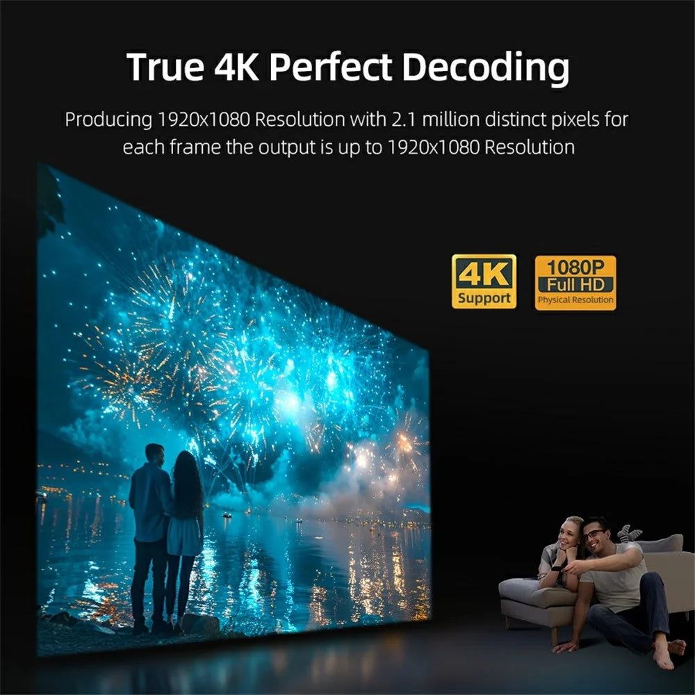 AUN U002 Android 12 Projector Auto Focus 3D Mini Theater Full HD 1080P LED 4K Video Projector - US Plug - 6