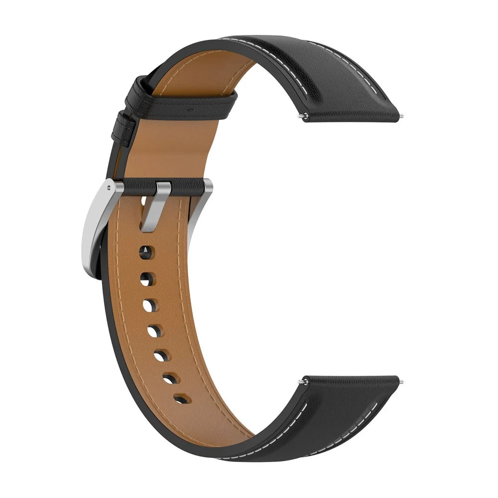 20mm Watch Band for Huami Amazfit Active / GTR Mini / Bip 3 / Bip 3 Pro Genuine Cow Leather Strap with Quick Release Connector - Black - 3