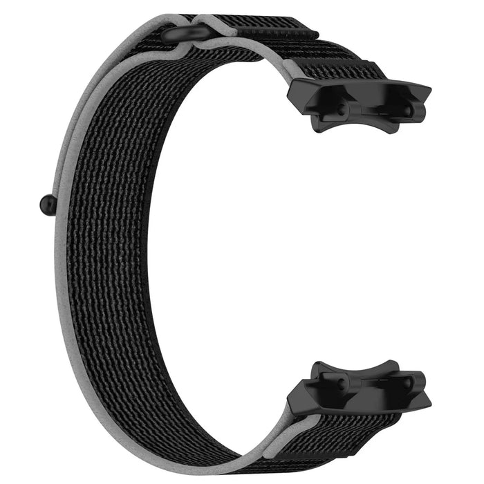 For Huami Amazfit T-Rex 3 Wtch Band Nylon Braided Replacement Watch Strap - Black+Grey - 2