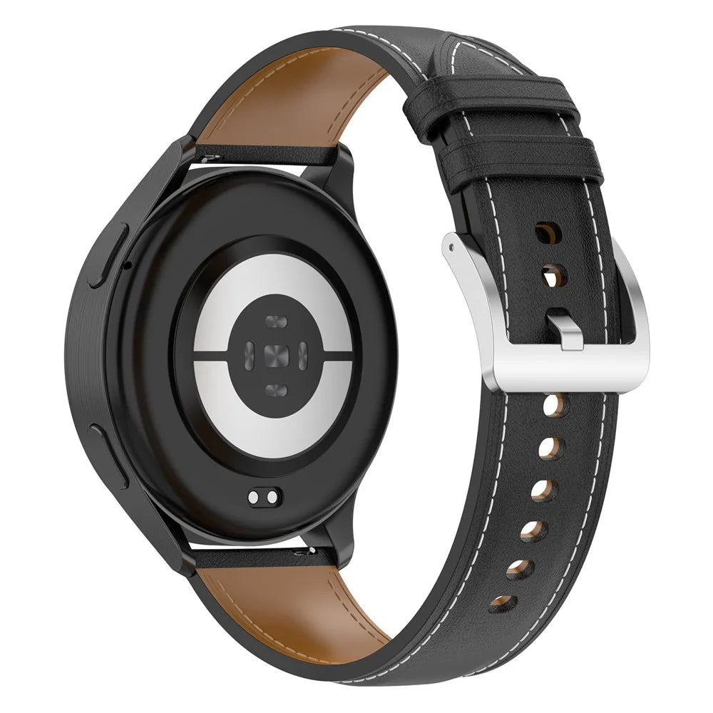 22mm Watch Band for Huami Amazfit Bip 5 / GTR 47mm / GTR 2 / GTR 2e Genuine Cow Leather Strap with Quick Release Connector - Black - 1