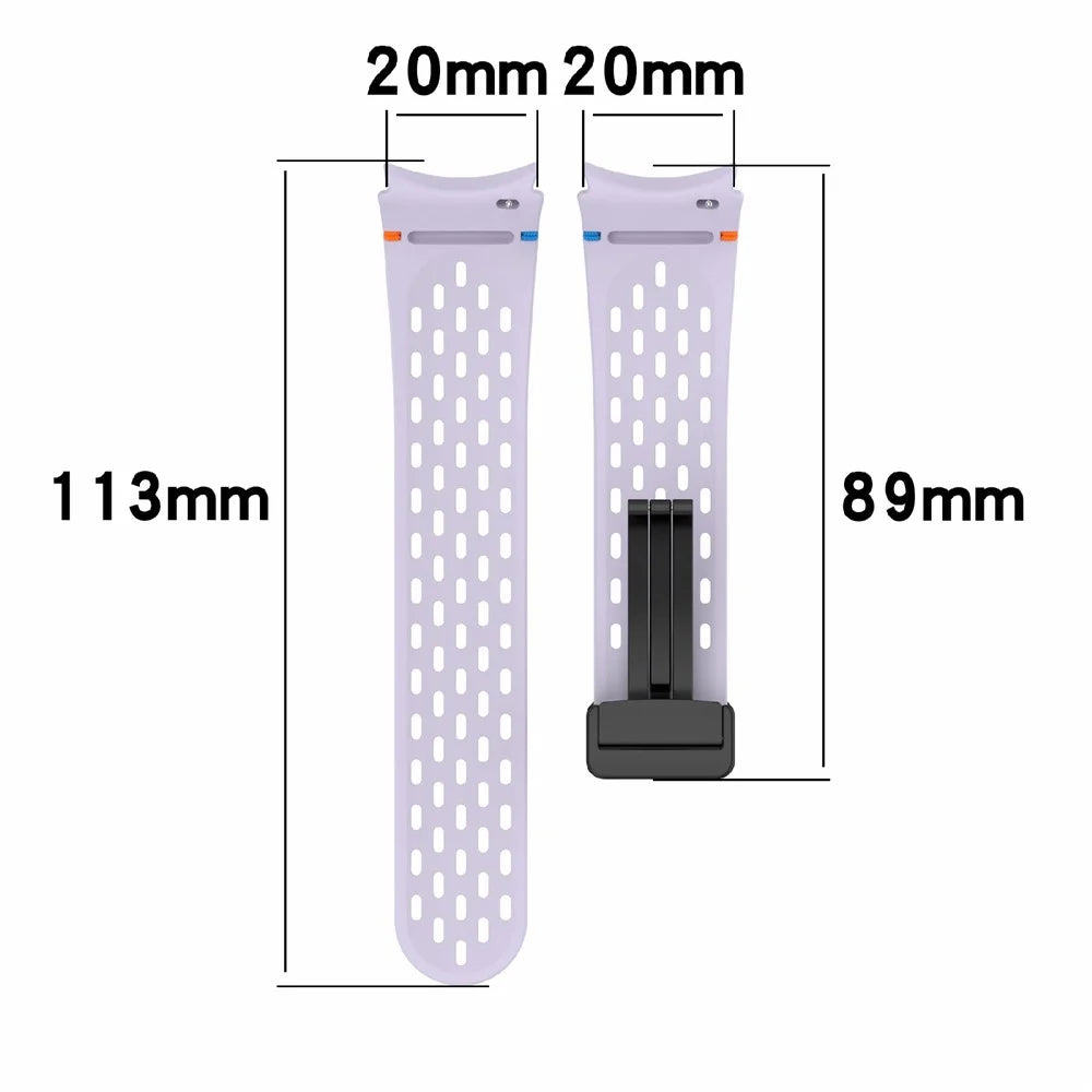 Silicone Watch Band for Samsung Galaxy Watch7 / Watch6 / Watch6 Classic / Watch 5 / Watch 5 Pro / Watch4 / Watch4 Classic / Watch FE Breathable Sport Strap - Purple - 6