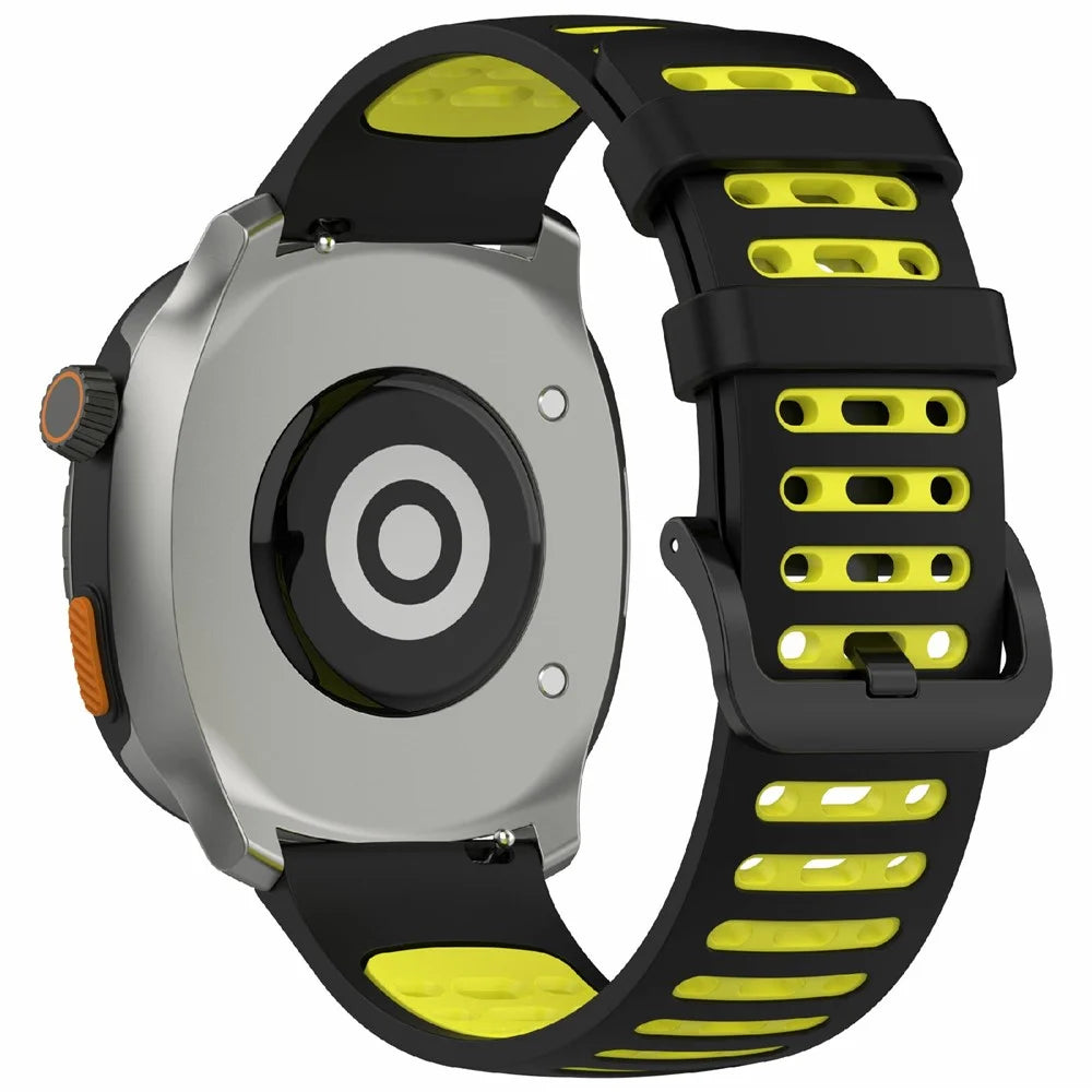 22mm Silicone Watch Band for Xiaomi Watch S4 Sport / Keep Watch Pilot 1 / Samsung Galaxy Watch3 45mm Sport Strap - Black+Lime - 1