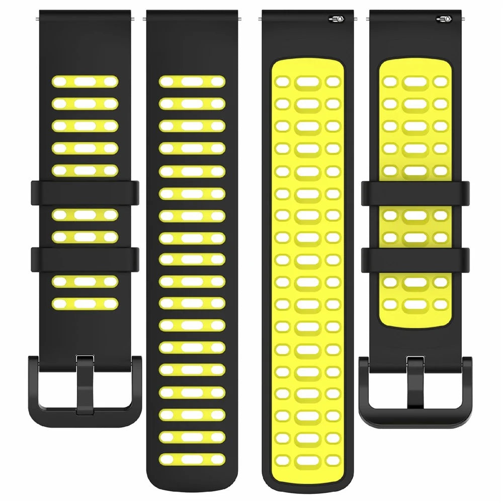 22mm Silicone Watch Band for Xiaomi Watch S4 Sport / Keep Watch Pilot 1 / Samsung Galaxy Watch3 45mm Sport Strap - Black+Lime - 5