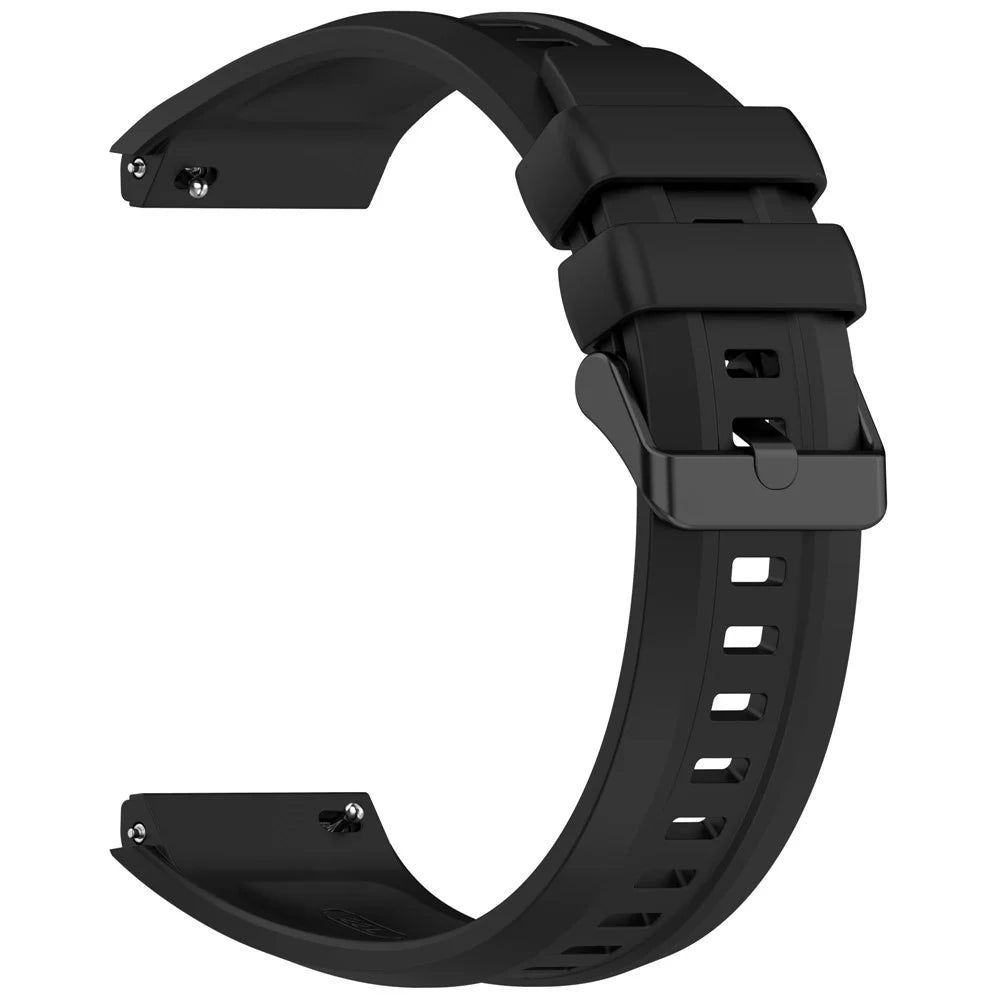 For Huawei Watch GT 5 Pro 46mm Liquid Silicone Watch Band Breathable Sport Replacement Strap - Black - 3
