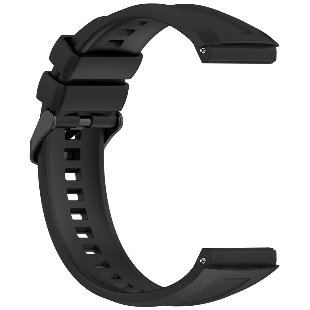 For Huawei Watch GT 5 Pro 46mm Liquid Silicone Watch Band Breathable Sport Replacement Strap - Black - 4