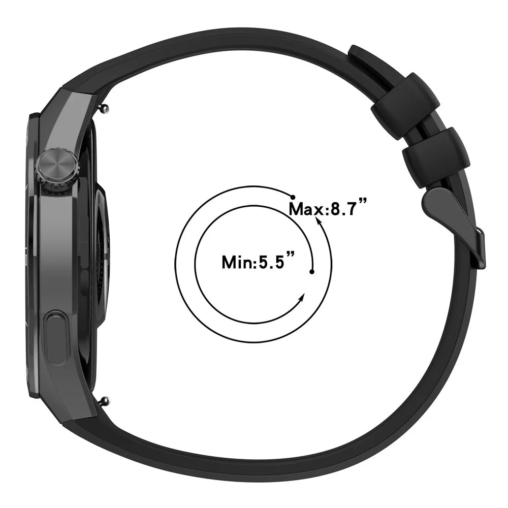 For Huawei Watch GT 5 Pro 46mm Liquid Silicone Watch Band Breathable Sport Replacement Strap - Black - 6