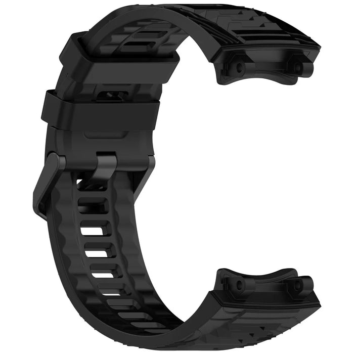 For Huami Amazfit T-Rex 3 Silicone Watch Band Breathable Soft Strap - Black - 3