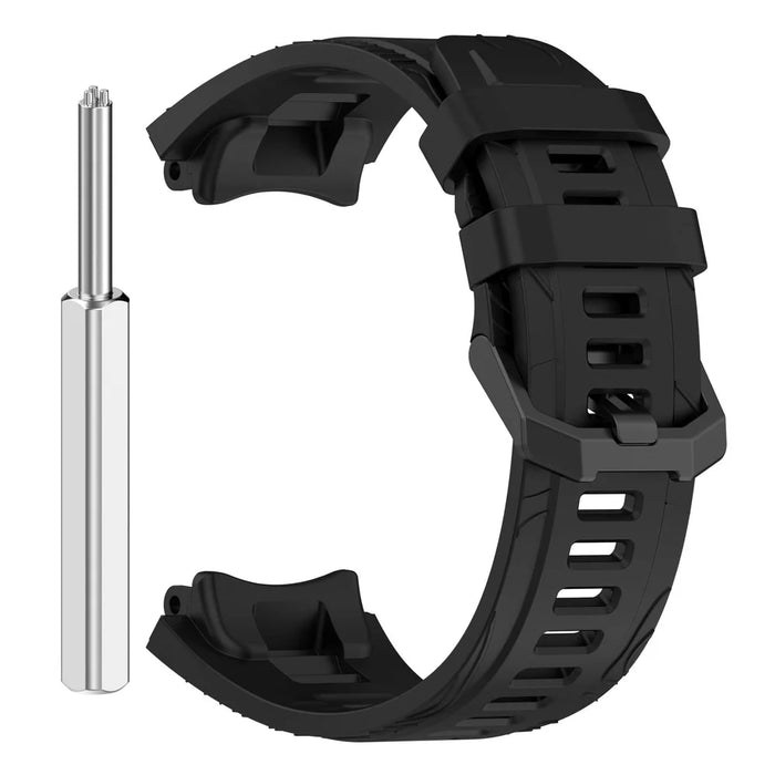 For Huami Amazfit T-Rex 3 Silicone Watch Band Breathable Soft Strap - Black - 4