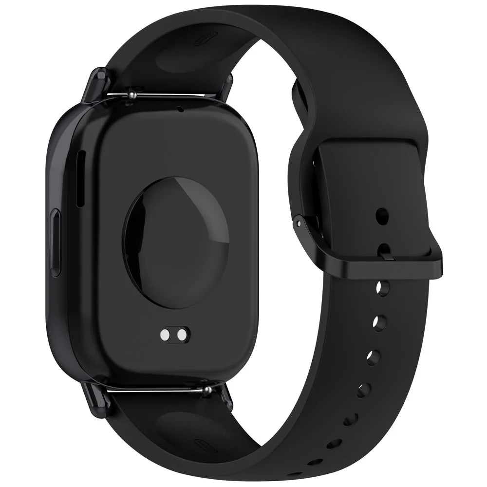 For Xiaomi Redmi Watch 5 Lite Band Waterproof Sweatproof Soft Silicone Sport Strap - Black - 1