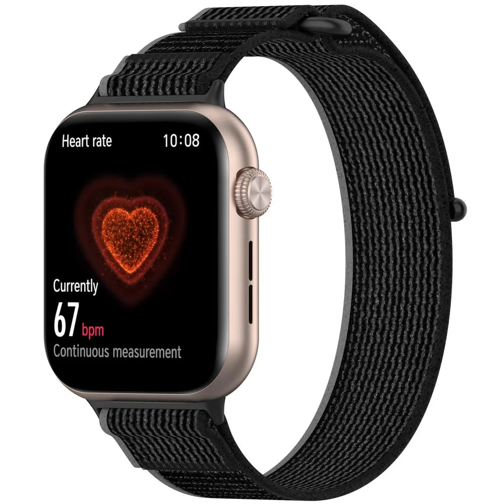 For Honor Watch 5 Band Adjustable Braided Nylon Sport Loop Watch Strap - Black+Grey - 2