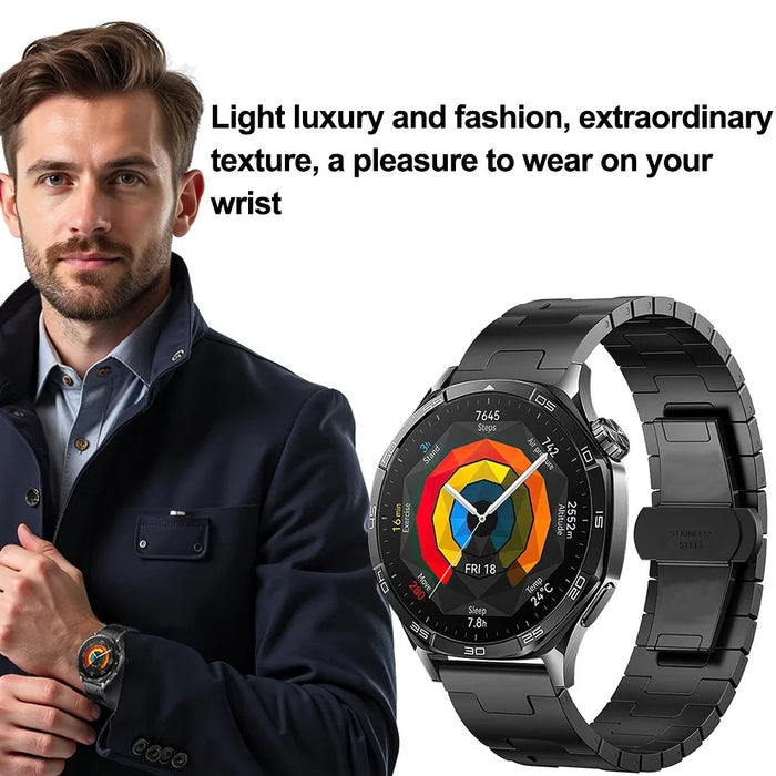For Huawei Watch GT 5 Pro / 5 / 4 46mm / Samsung Galaxy Watch3 45mm Replacement Strap 22mm Metal Watch Band - Black - 4