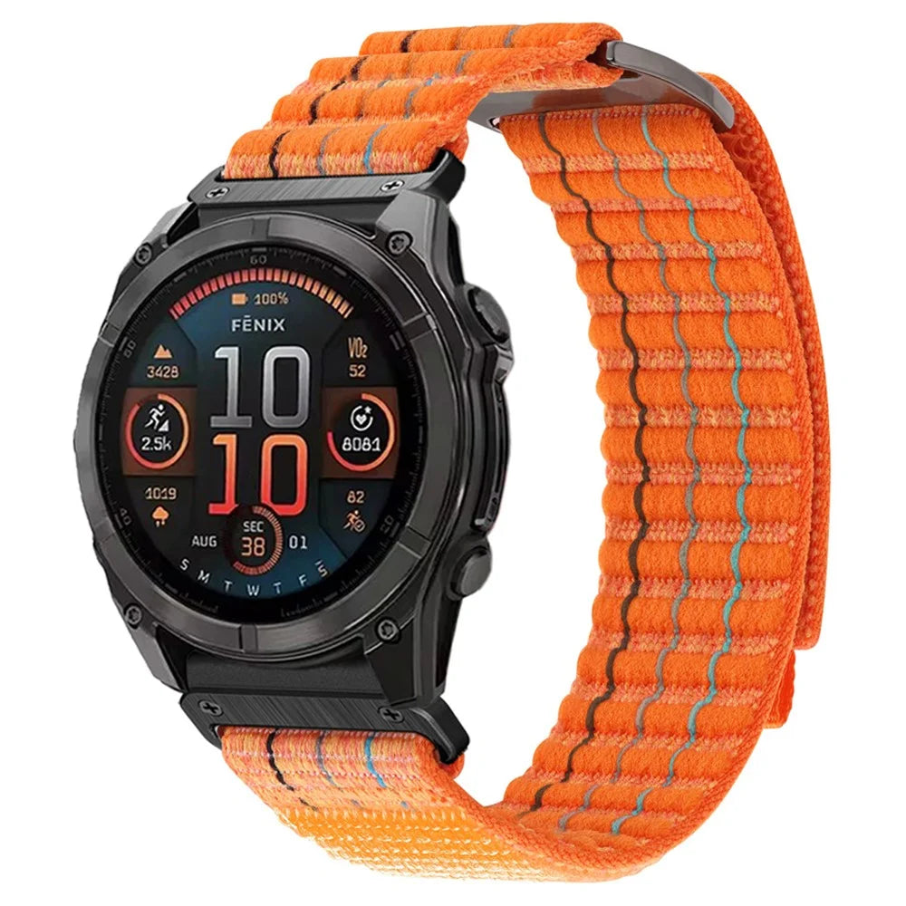 26mm Watch Band for for Garmin Fenix 8 51mm / Enduro 3 / Instinct 2X Magic Tape Nylon Strap - Orange - 2