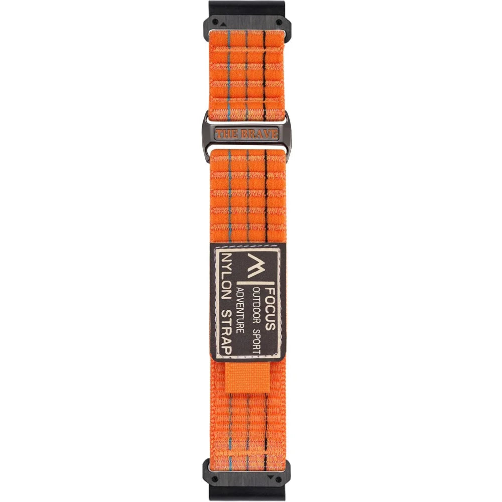 26mm Watch Band for for Garmin Fenix 8 51mm / Enduro 3 / Instinct 2X Magic Tape Nylon Strap - Orange - 3
