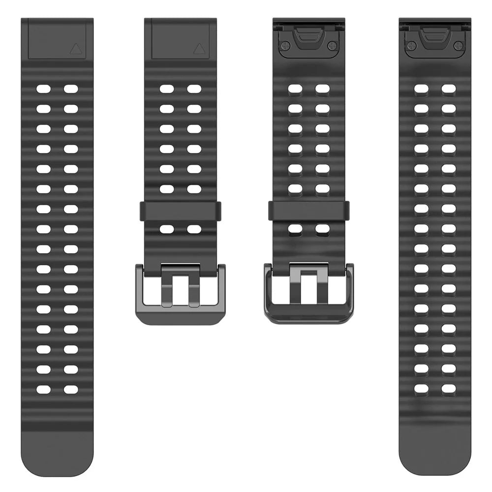 26mm Silicone Strap for Garmin Fenix 8 51mm / Enduro 3 / Instinct 2X Multiple Holes Watchband - Black - 4
