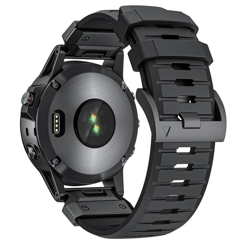 26mm Fluorubber Strap for Garmin Fenix 8 51mm / Enduro 3 / Instinct 2X Universal Watch Band - Black - 1