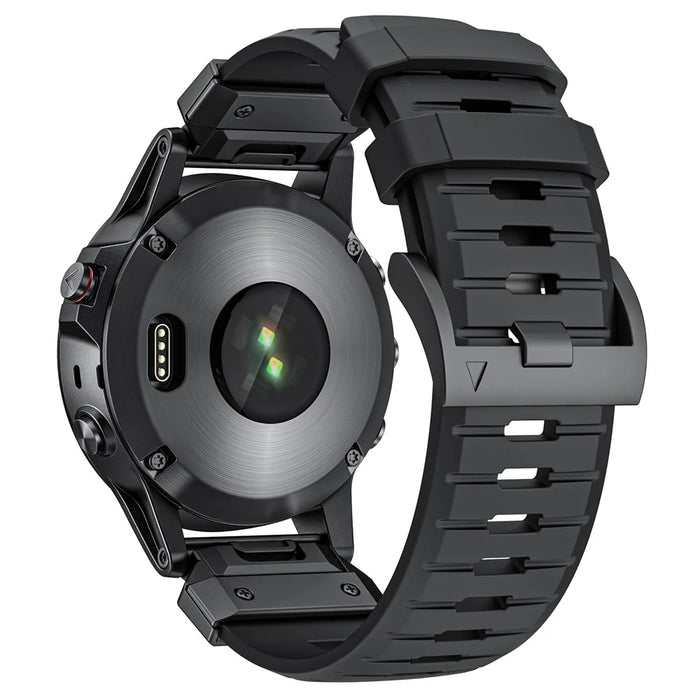 22mm Fluorubber Strap for Garmin Fenix 8 47mm  /  Fenix E 47mm  /  Quatix 7 Pro Universal Watch Band - Black - 1