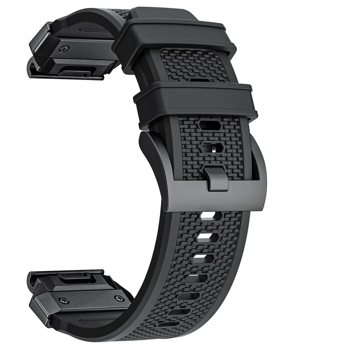 22mm Rubber Strap for Garmin Fenix 8 47mm  /  Fenix E 47mm  /  Quatix 7 Pro Universal Watch Band - Black - 3