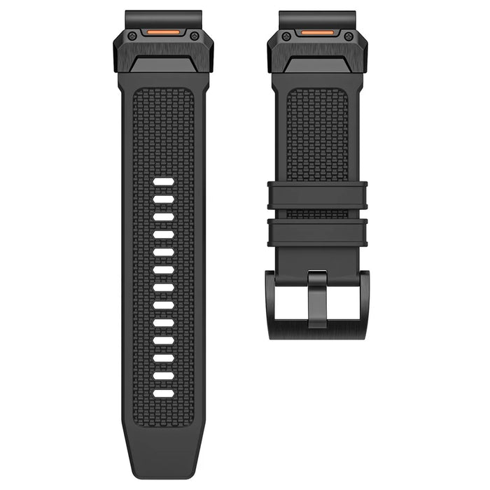 22mm Rubber Strap for Garmin Fenix 8 47mm  /  Fenix E 47mm  /  Quatix 7 Pro Universal Watch Band - Black - 4
