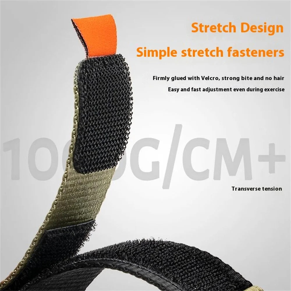 26mm Magic Tape Nylon Quick Release Strap for Garmin Fenix 8 51mm  /  Fenix 7X  /  6X - Army Green - 5