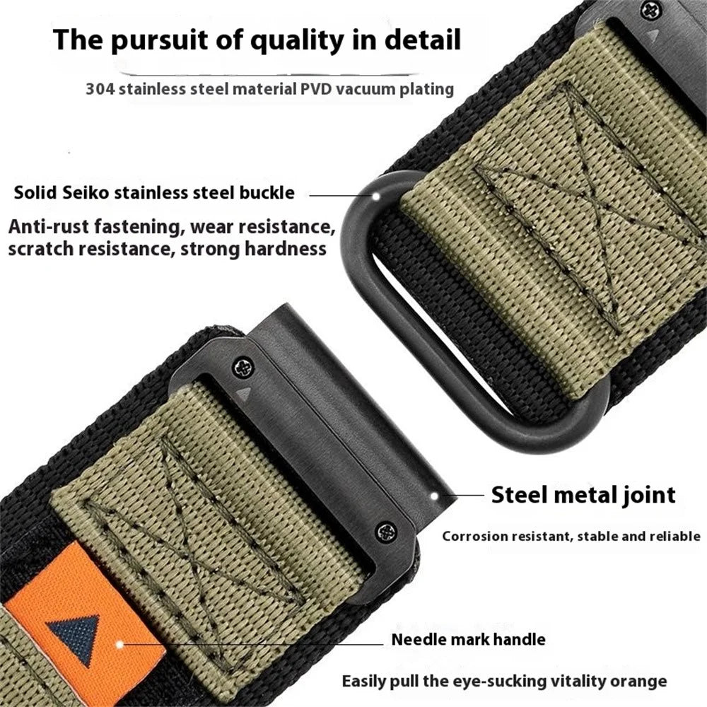 26mm Magic Tape Nylon Quick Release Strap for Garmin Fenix 8 51mm  /  Fenix 7X  /  6X - Army Green - 6