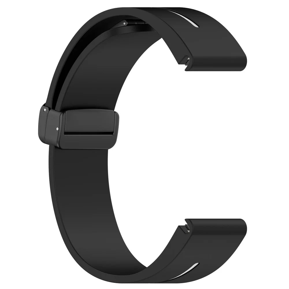26mm Watch Strap For Garmin Fenix 8 51mm  /  Fenix 7X  /  6X Silicone Watchband with Magnetic Black Buckle - Black  /  White - 5