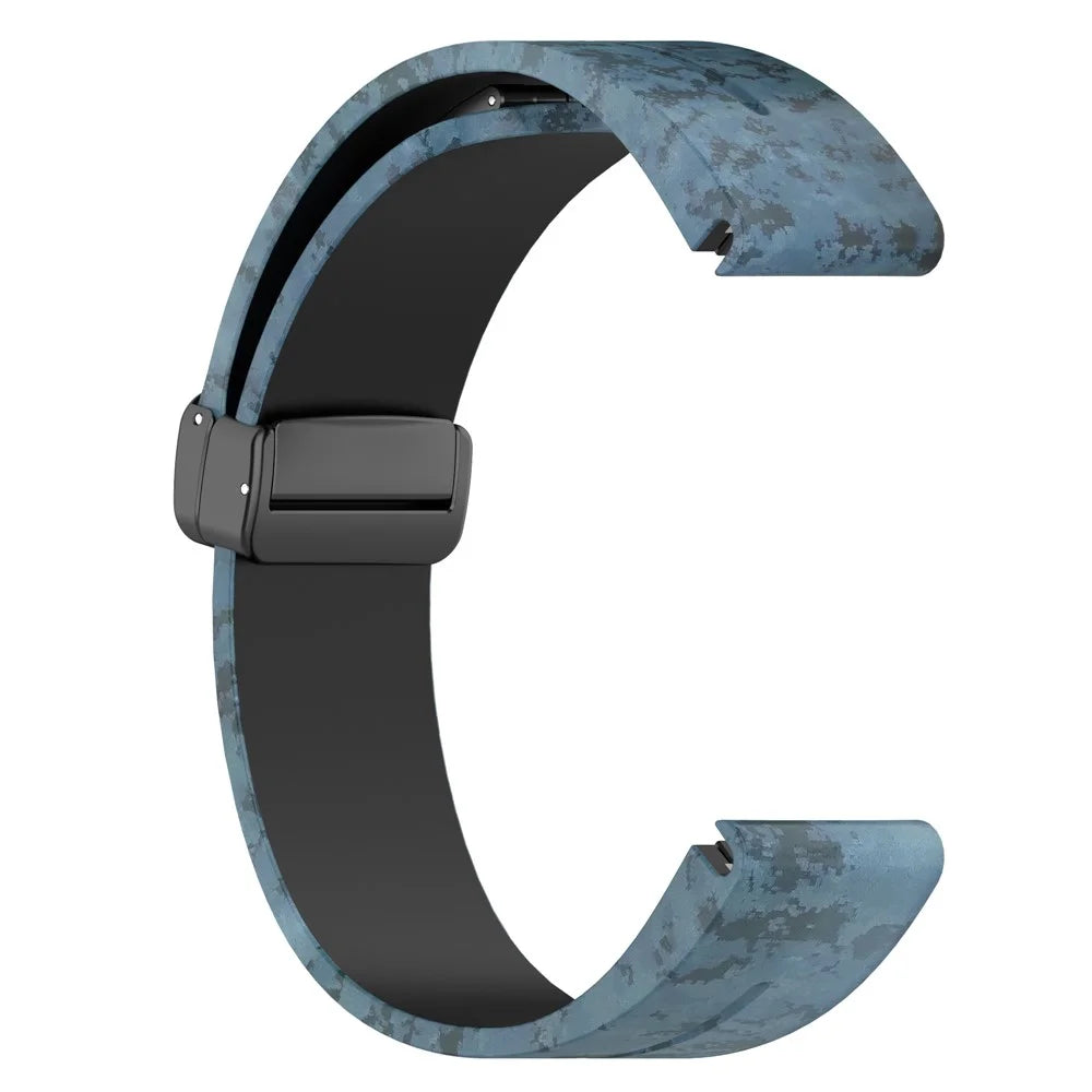 26mm Watch Strap For Garmin Fenix 8 51mm  /  Fenix 7X  /  6X Camouflage Silicone Watchband with Magnetic Black Buckle - Mosaic - 4